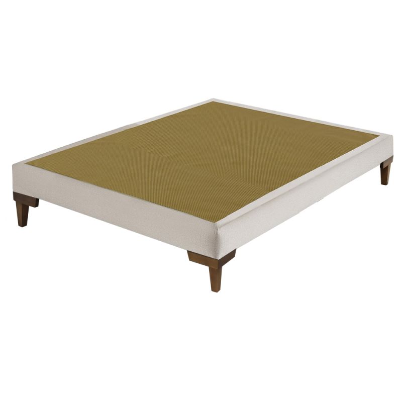 Box Para Colchão Casal Linho Bege 138x188x34cm - FA Colchões