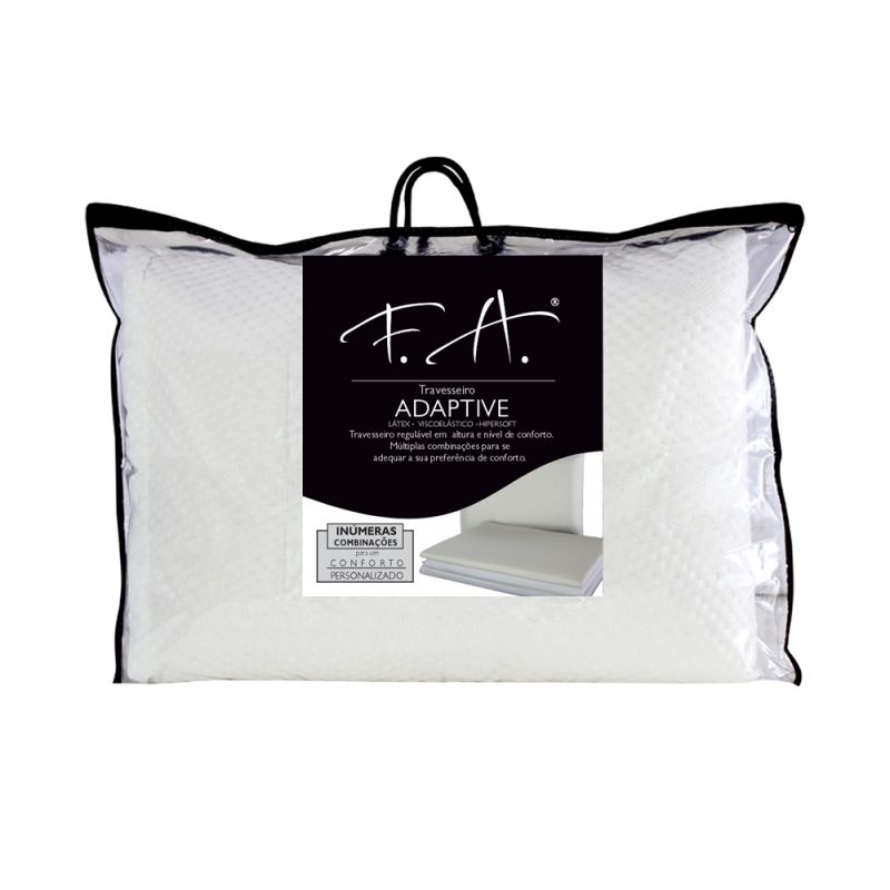 Travesseiro Premium 3 Camadas Viscoelástica Látex Hipersoft 50x70cm - Adaptive