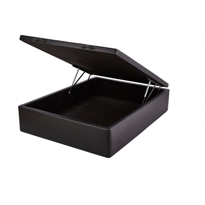 Box com Baú Courvin Preto Casal 138x188x44cm