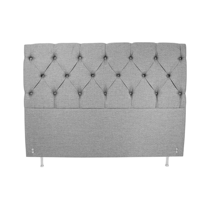 Cabeceira Capitone Casal 138x127cm - Linho Cinza