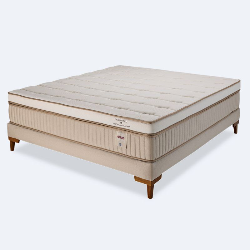 Cama Box Casal Molas Ensacadas Vibro massagem 138x188x71cm - Terapeutic