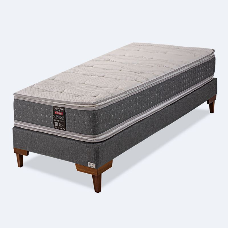 Colchão e Box Solteiro Espuma D45 Viscoelástica 88x188x62cm - Supreme