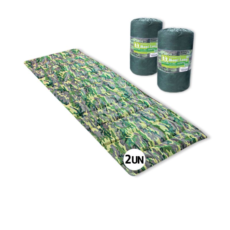 Kit 2 Colchonetes Para Camping Solteiro Camuflado 190x60cm - Mont Long