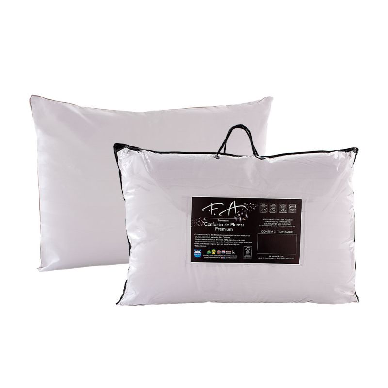 Travesseiro Conforto de Plumas Premium Fibra Extra 50x70cm