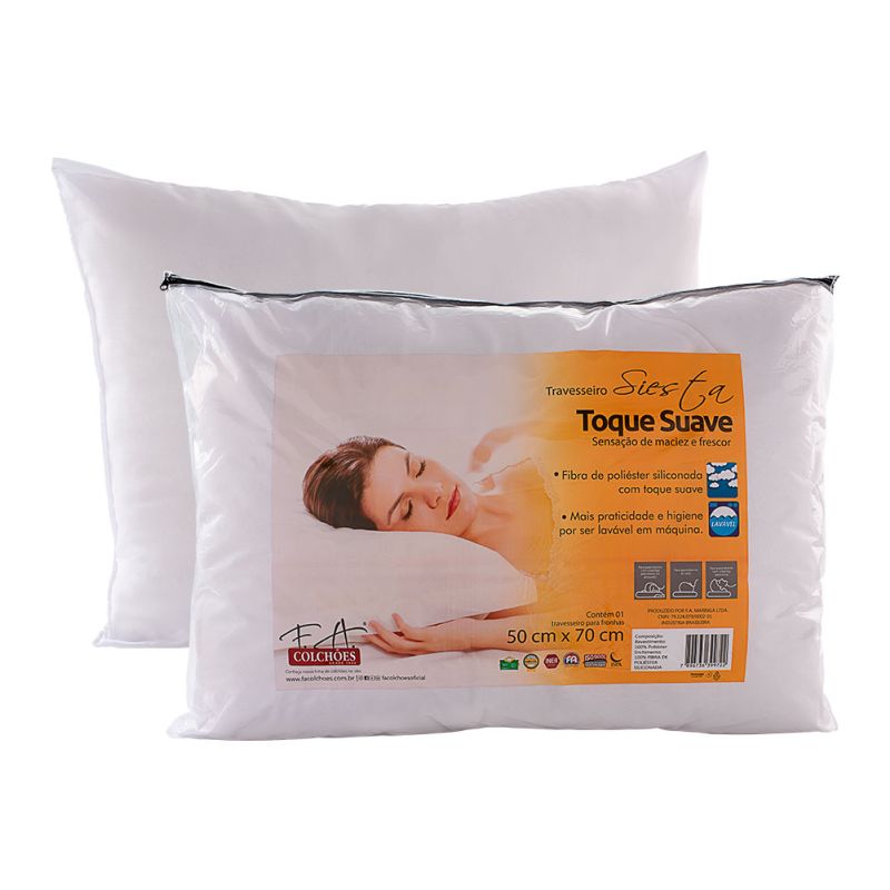 Travesseiro Fibras Siliconadas Antialérgico 50x70cm - Siesta