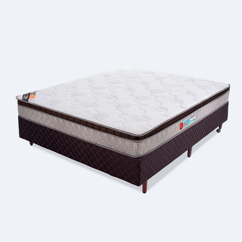 Cama Box Casal 138x188x57cm Molas Ensacadas - Top Suport 