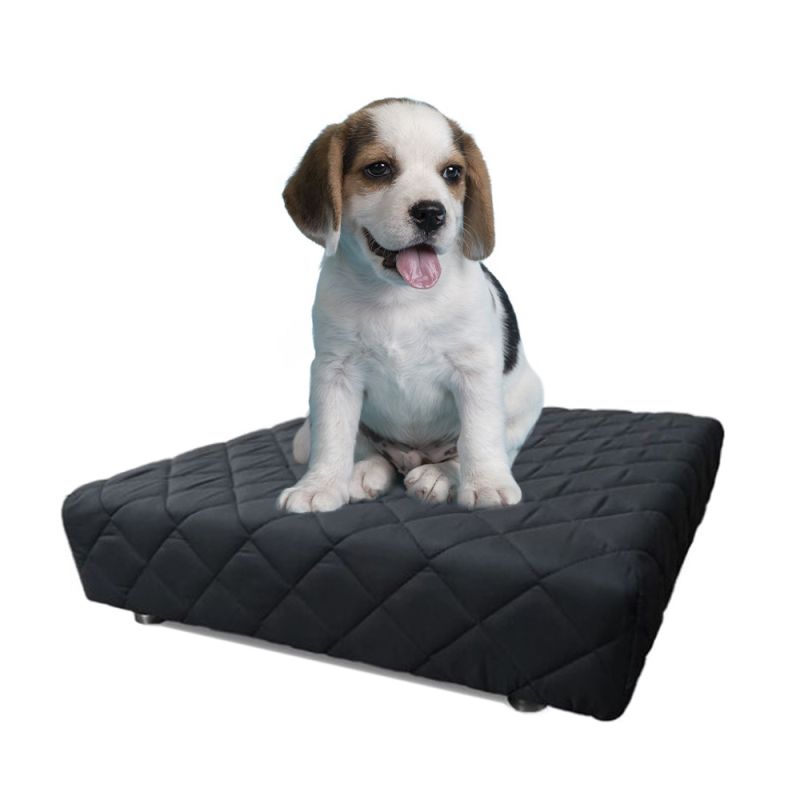 Cama Box Pet em Microfibra Preta com Lençol Impermeável - 50x50x14