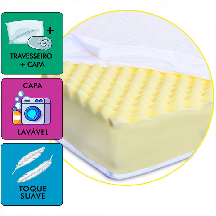 Almofada Antirefluxo Microfibra com Capa 70x82x14cm