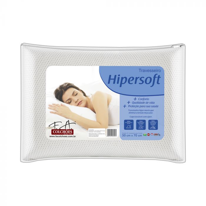 Travesseiro Espuma Super Macio 50x70cm - Hipersoft