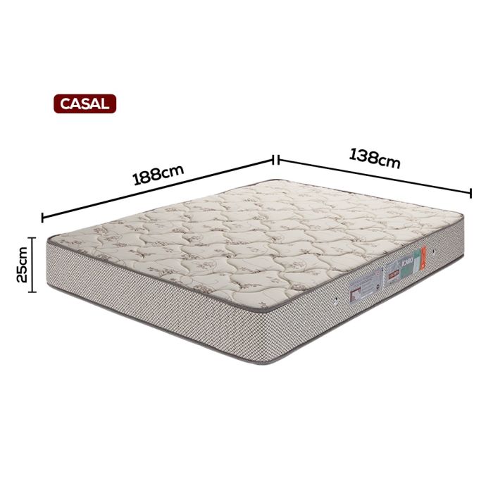 Colchão Casal 138x188x25cm Espuma D45 Certificada - Ícaro