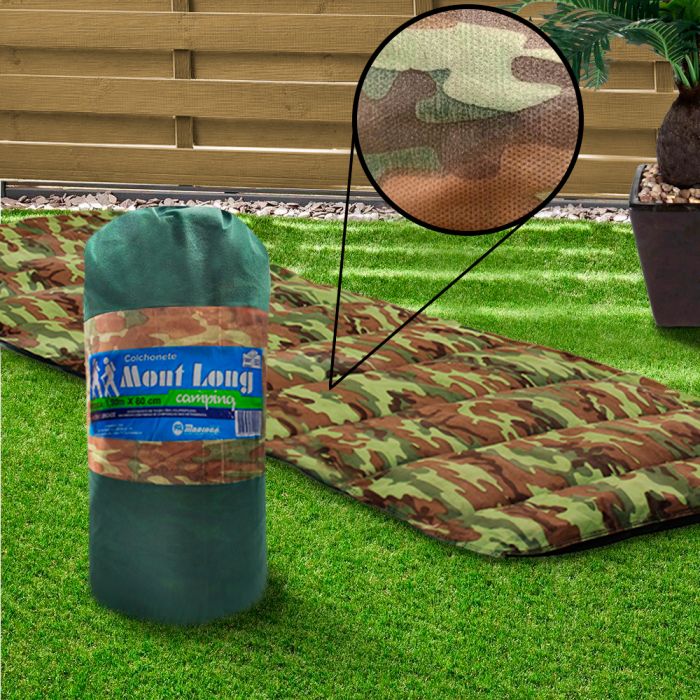 Colchonete Para Camping Solteiro Camuflado 190x60cm - Mont Long