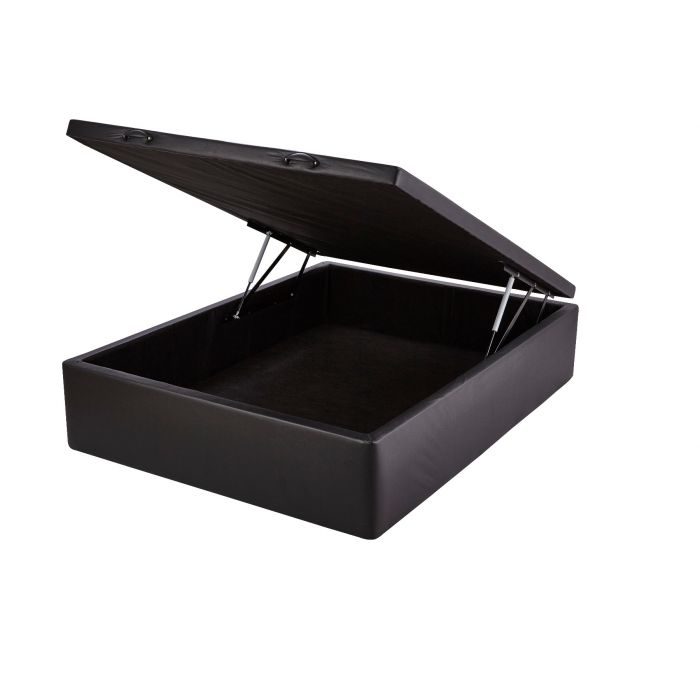 Box com Baú Courvin Preto Casal 138x188x44cm
