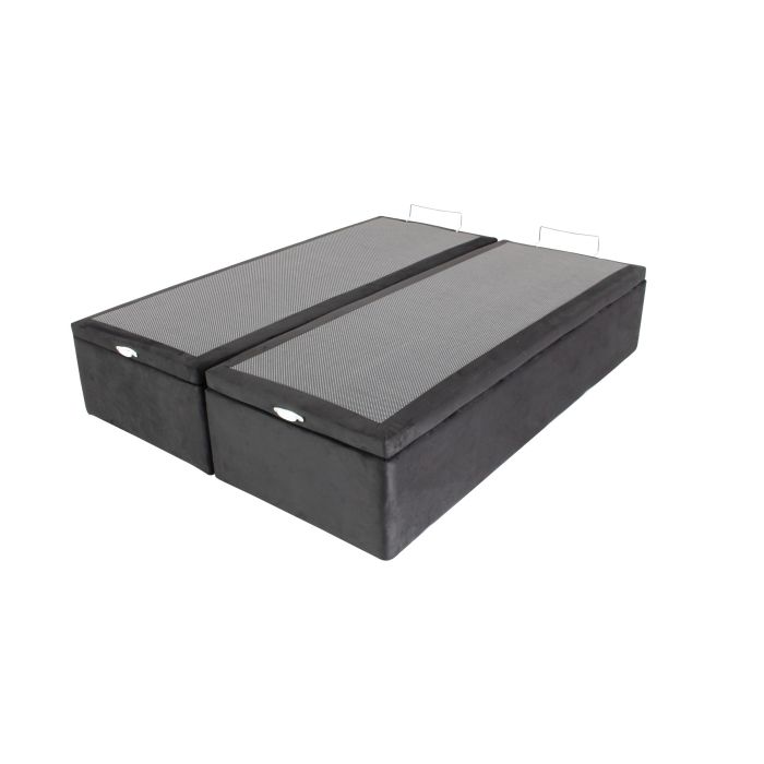Box com Baú Queen Suede Preto 158x198x44cm