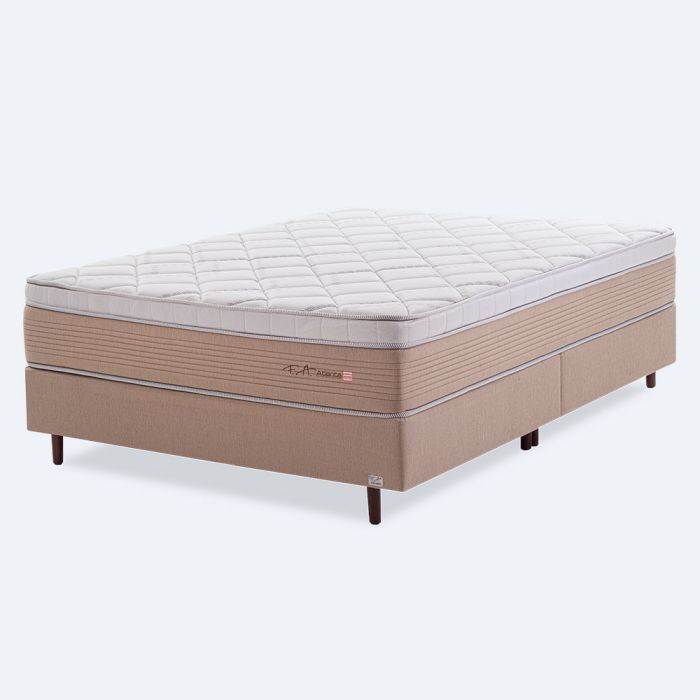 Cama Box King Espuma Viscoelástica Molas Ensacadas 193x203x68cm - Atlanta
