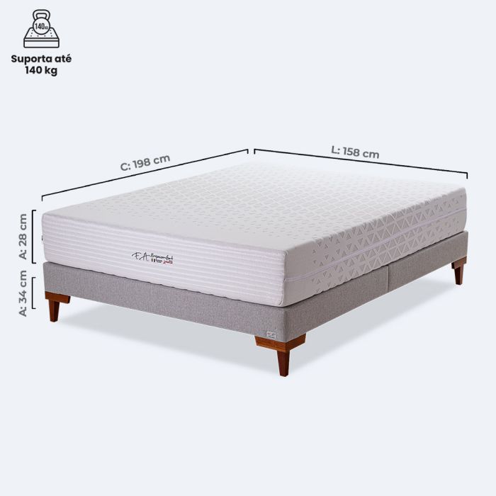 Colchão e Box Queen Espuma Soft D40 158x198x62cm - Ergocomfort