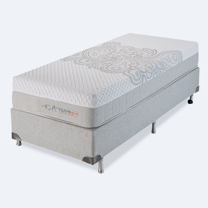 Colchão e Box Solteiro Espuma SoftGel Wave System 88x188x63cm - NUV