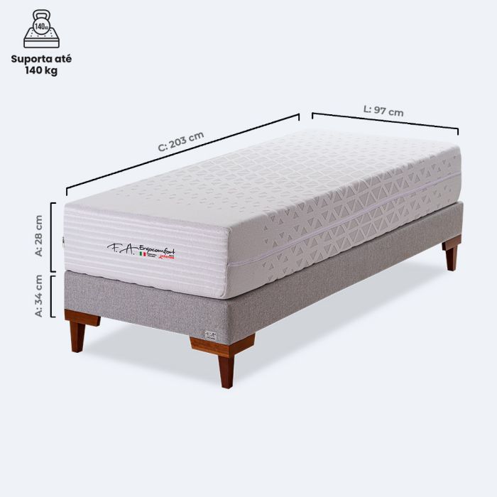 Colchão e Box Twin Espuma Soft D40 97x203x62cm - Ergocomfort