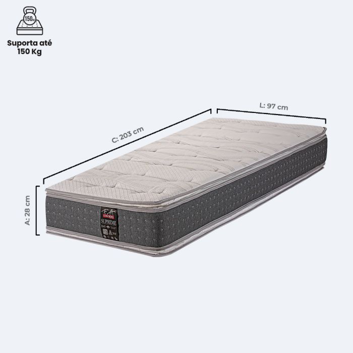 Colchão Twin 97x203x28cm Espuma D45 Viscoelástica Supreme - FA Colchões
