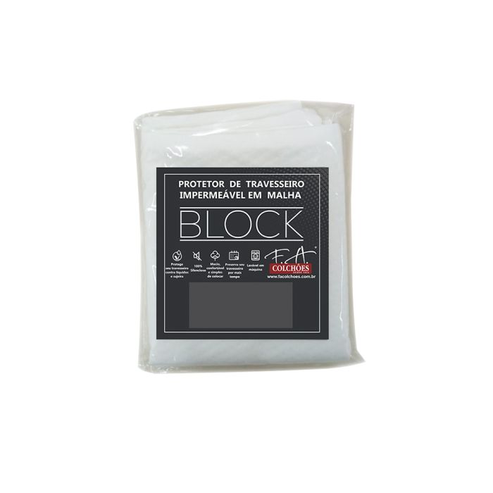Protetor de Travesseiro 100% Impermeável em Malha 50x70cm - Block