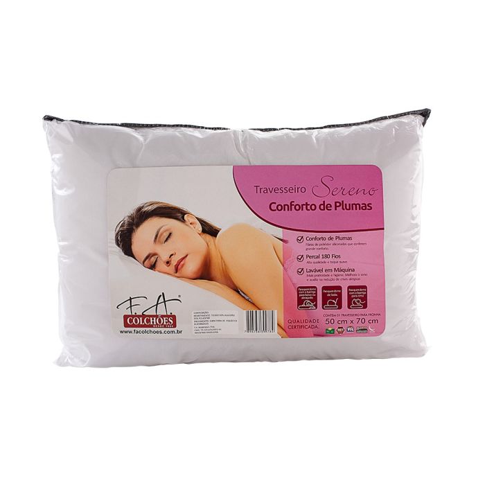 Travesseiro Conforto de Plumas Antialérgico 50x70cm - Sereno